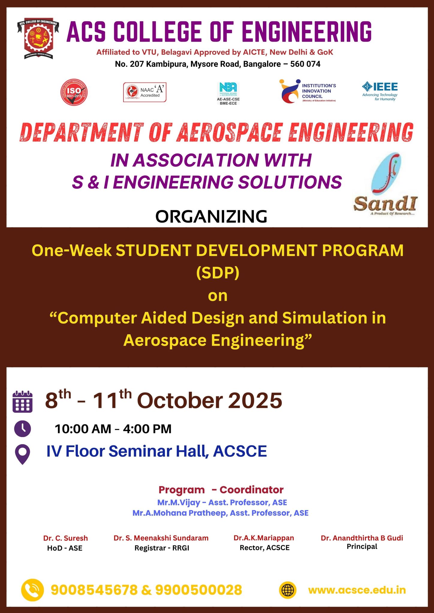 One-Week Student Development Program (SDP) on “Computer Aided Design ...