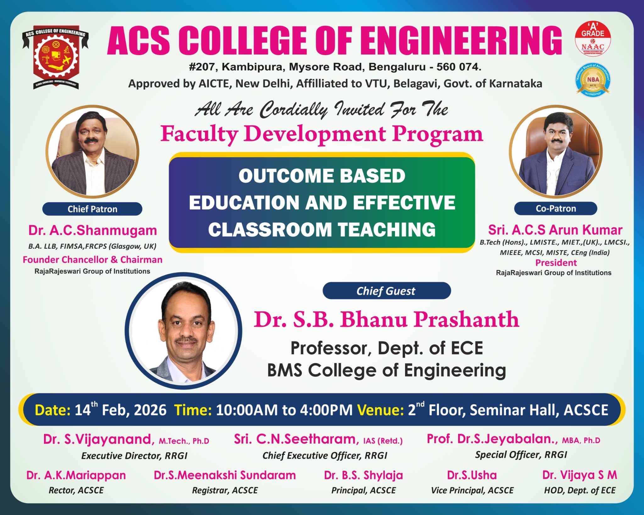 Faculty Development Program on “Outcome Based Education (OBE) and ...